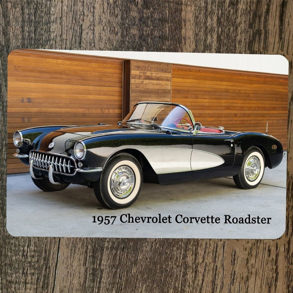 1957 Chevrolet Chevy Corvette Roadster Muscle Car 8x12 Metal Wall Garage Sign
